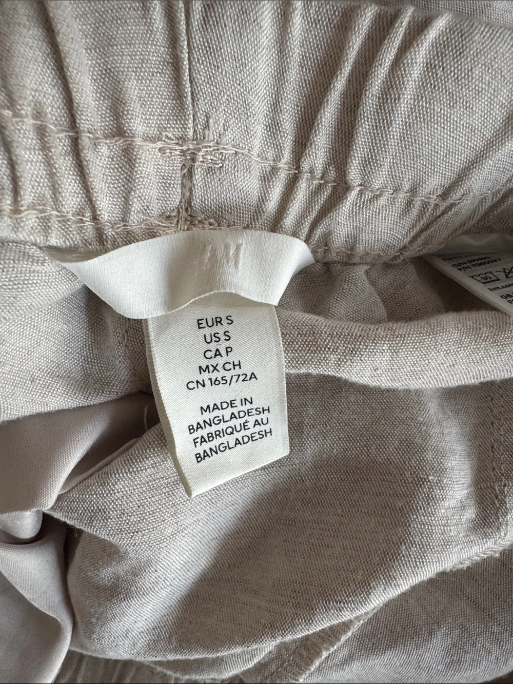 Women’s Linen Wide-Leg Drawstring Pants in Light Beige